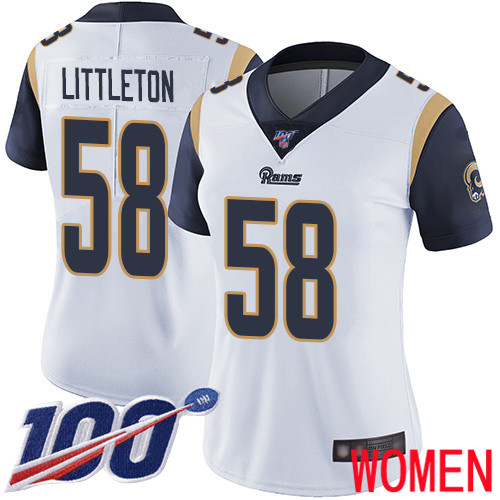 Los Angeles Rams Limited White Women Cory Littleton Road Jersey NFL Football #58 100th Season Vapor Untouchable->los angeles rams->NFL Jersey